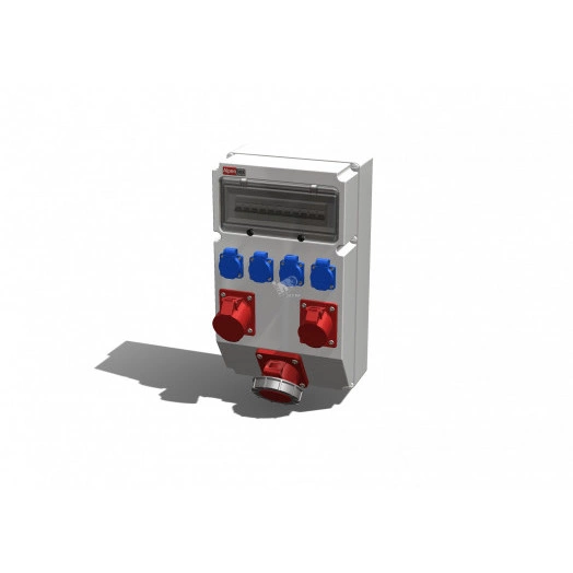 Устройство распределительное AlpenBox настенное пластик IP44 63A корпус 297х504х177 серый