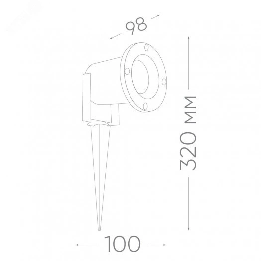 Светильник светодиодный тротуарный ДТУ-7w 4000К с лампой GU10 IP65 черный