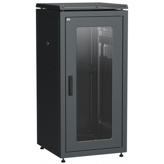 Шкаф сетевой 19дюйм ITK LINEA N 18U 600х800 мм стеклянная передняя дверь, задняя металлическая черный