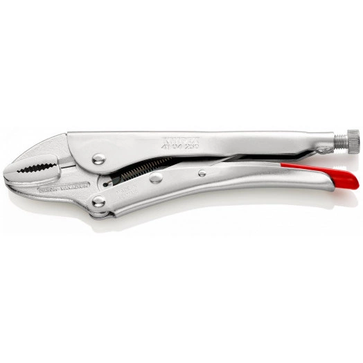 Зажим для тяжёлых условий работы размеры под круг 40 мм под квадрат 20 мм под ключ 30 мм L-250 мм оцинкованный блистер KN-4104250SB