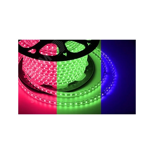 Лента уличная LED герметичная в силиконовой оболочке 220В 13х8мм IP65 SMd5050 60 диодов/метр RGB (бухта 50м)