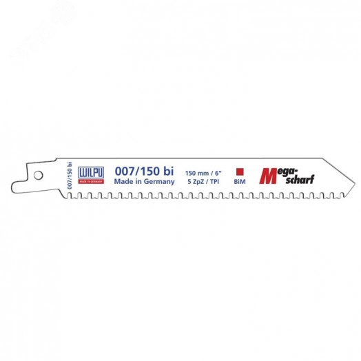 Полотно сабельное 007/200bi х 5 шт/уп для стали, цветных металлов от 1,5мм (быстрый точный рез)