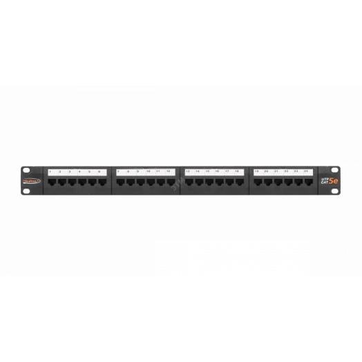 Панель 19' 1U 24 порта Кат.5e RJ45/8P8C неэкранированная черная