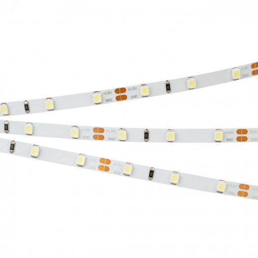 Лента RT-A60-5mm 12V Warm3000 (4.8 W/m, IP20, 2835, 5m) (Arlight, узкая)