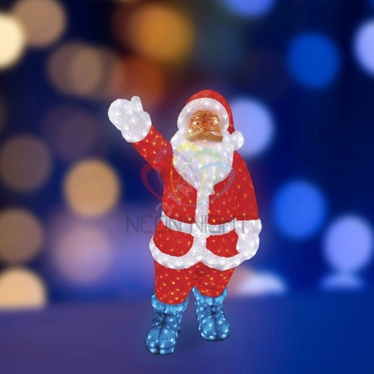 Фигура профессиональная светодиодная акриловая Санта Клаус 2х44 понижающий трансформатор в комплекте