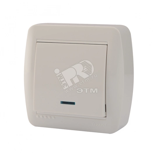 DEMET Выключатель с подсветкой наружный белый