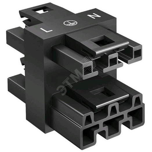 Соединитель распределительный WINSTA MIDI (1 вход - 3 выхода, L-PE-N, полиамид, черный)