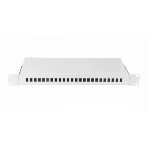 Кросс оптический 19 дюймов, 1U, до 24 SC портов или 48 LC портов, серый