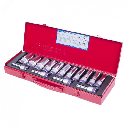 Набор глубоких торцевых головок 1/2', двенадцатигранные, 10-32 мм, 15 предметов