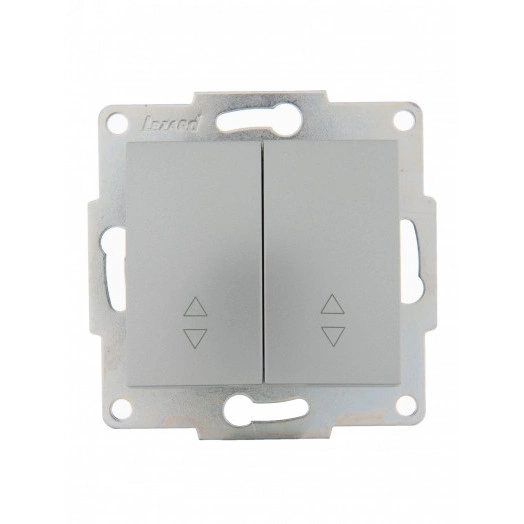 KARINA Выключатель проходной двойной матовое серебро (10шт/120шт)