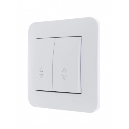 KARINA Выключатель проходной двойной белый (10шт/120шт)