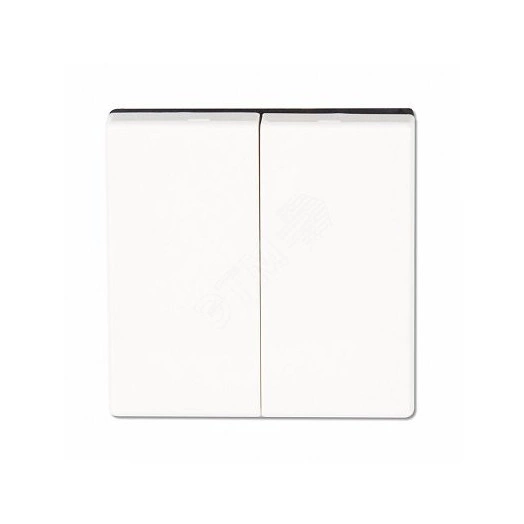 Клавиша 2-я для двухклавишных выключателей  без подсветки. Для механизмов- EP405U, EP409U. Серия- Eco Profi. Материал- термопласт. Цвет- белый.