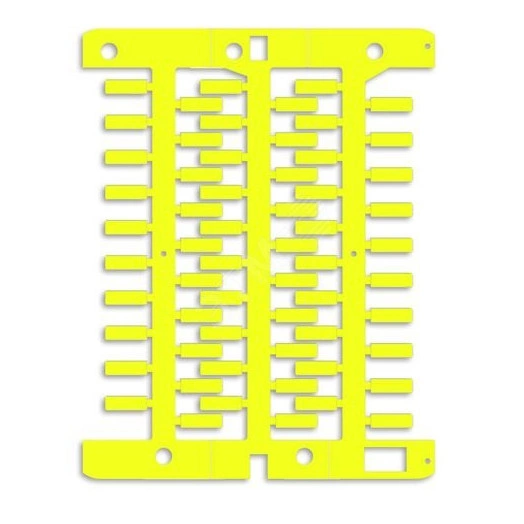 Маркировка для провода, жесткая, для трубочек. 4х12мм. Желтая (60 шт на 1 листе)