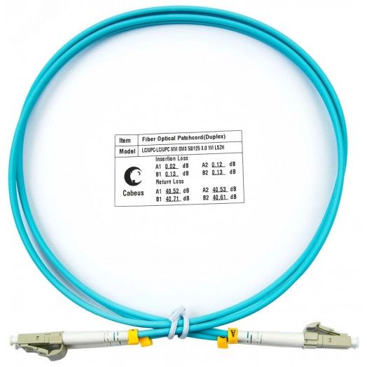 Шнур оптический duplex 1м LC-LC 50/125 mm OM3 LSZH FOP-50-LC-LC-1m