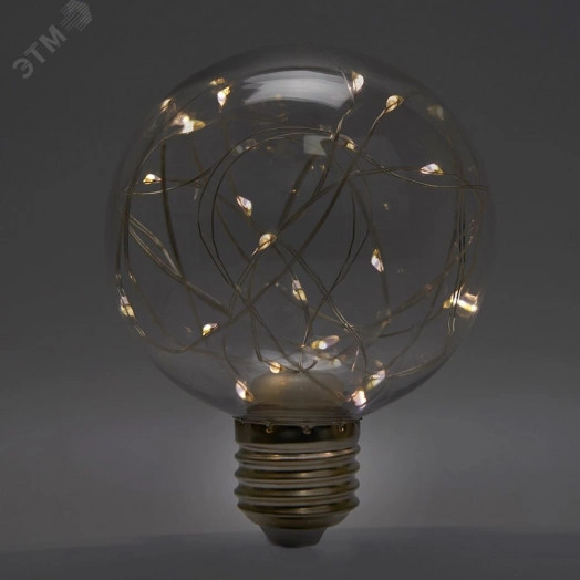 Лампа светодиодная LED 3вт Е27 прозрачный 2700К шар G80