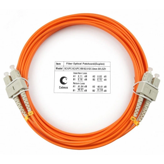Шнур оптический duplex 5м SC-SC 62,5/125 mm  LSZH FOP-62-SC-SC-5m