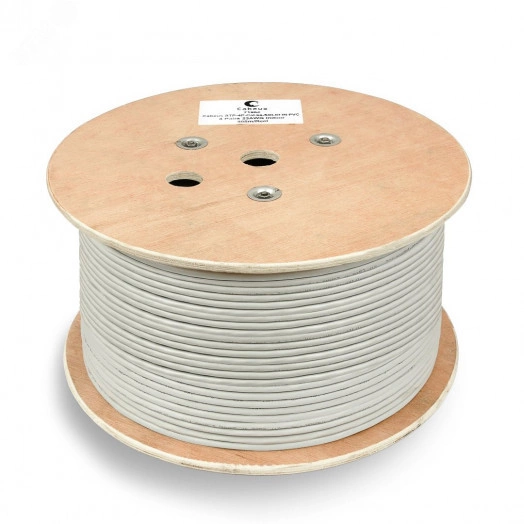 Кабель витая пара FTP-4P-Cat.6-SOLID-GY экранированная FTP (F/UTP), категория 6, 4 пары (23 AWG), одножильный (305 м), PVC нг(А)-LS