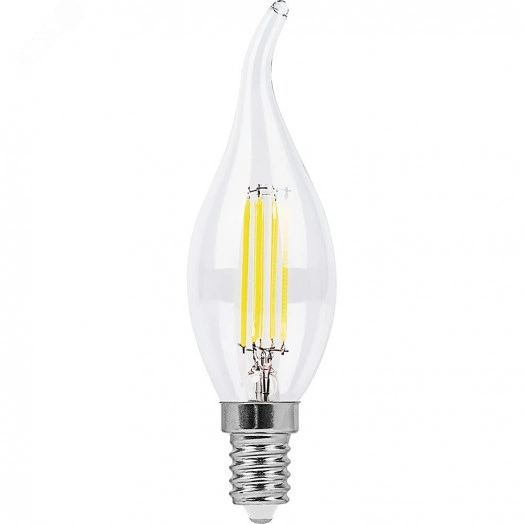 Лампа светодиодная LED 7вт Е14 теплый свеча на ветру FILAMENT