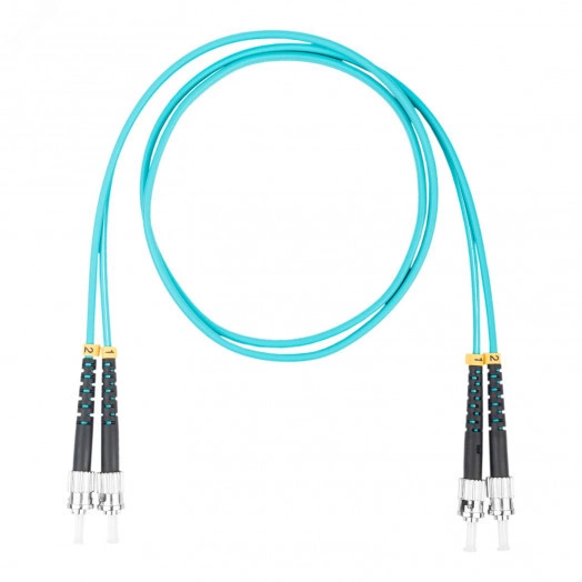 Шнур оптический коммутационный (патч-корд), ST-ST, дуплекс (duplex) OM3, нг(А)-HF, бирюзовый, 7,0 м