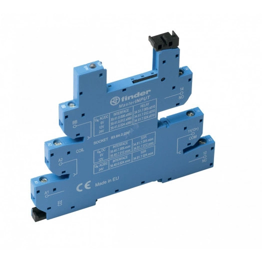 Розетка MasterINPUT винтовые клеммы (с зажимной клетью) для реле 34 серии 24В DC в комплекте пластиковая клипса опции LED