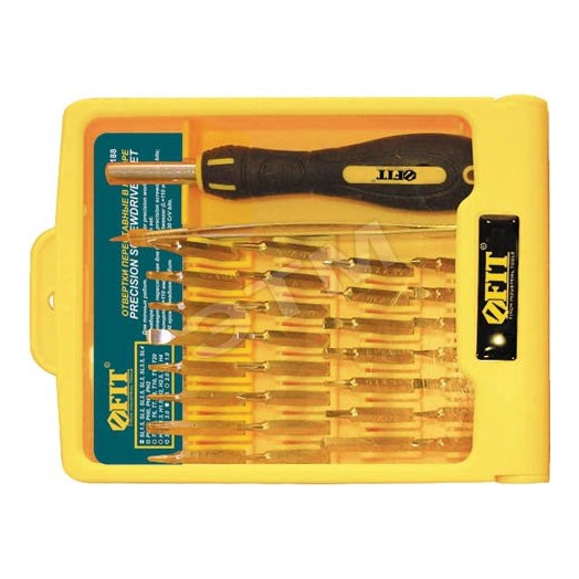 Отвертка с битами для точных работ, 30 CrV бит, пинцет, в пластиковом футляре