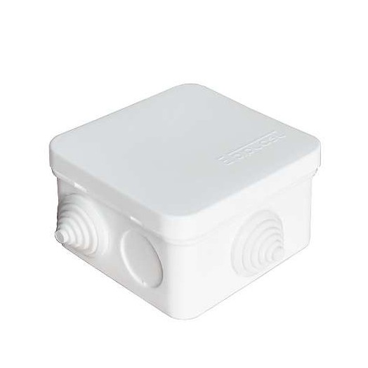 Коробка распределительная ОП 75х75х45мм IP54 6 выходов 3 гермоввода крышка защелкивающаяся бел. Epplast 220321