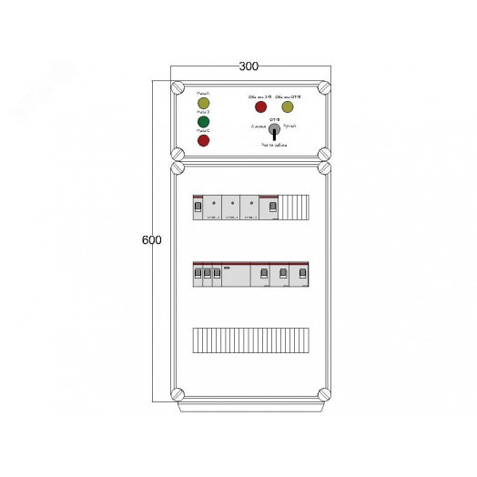 Щит управления электрообогревом DEVIBOX HR 4x4400 3хD330 (в комплекте с терморегулятором и датчиком температуры)