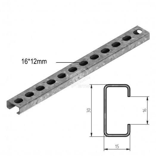 Несущий профиль, высота - 15 мм, ширина - 30 мм, длина - 2000 мм, толщина -  мм, SZ - Оцинкованная сталь (методом Sendzimir)