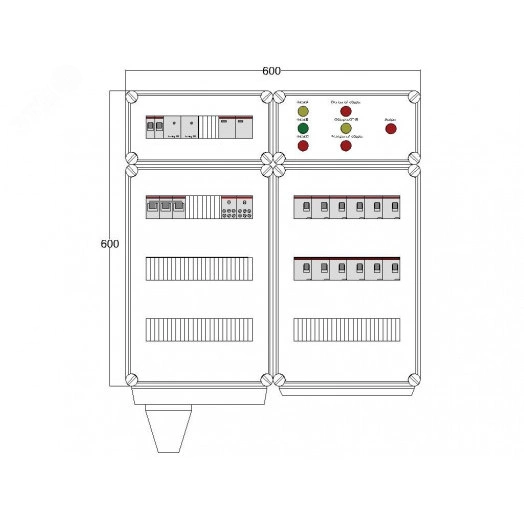 Щит управления электрообогревом DEVIBOX FHR 6x4400 D330 (в комплекте с терморегулятором и датчиком температуры)