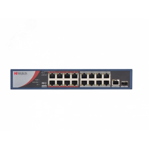 Коммутатор неуправляемый сетевой 16 портов RJ45, 1хUplink, 2хSFP DS-S1816GP