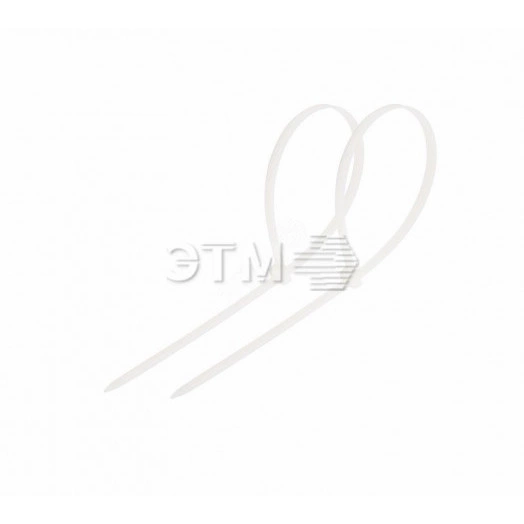 Хомут-стяжка кабельная нейлоновая 120x2,5 мм, белая, упаковка 100 шт