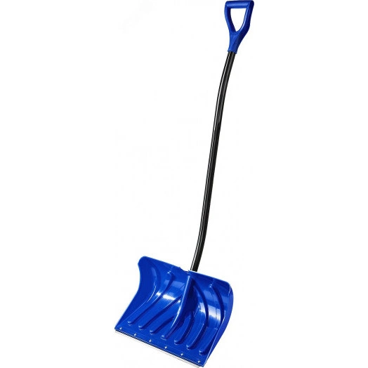 Снеговая лопата СИБИРЬ 500 мм пластиковая со стальной планкой эргономичный алюминиевый черенок V-ручка