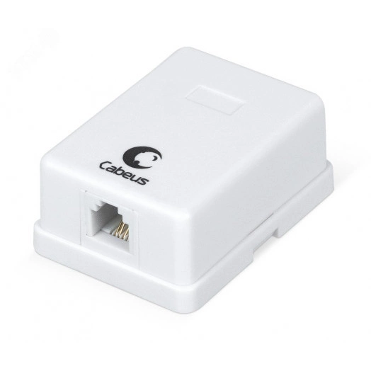 Розетка телефонная RJ-12(6P4C), одинарная, внешняя, белая