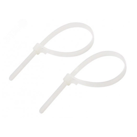 хомут-стяжка нейлоновая многоразовая 200x7,5 мм, белая, (1уп - 100шт)