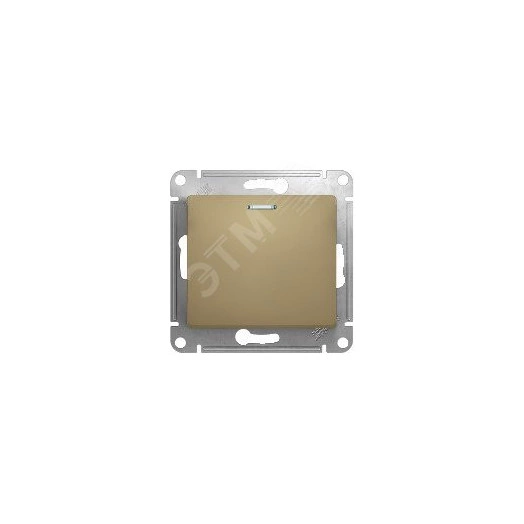 GLOSSA Переключатель одноклавишный с подсветкой в рамку титан схема 6а