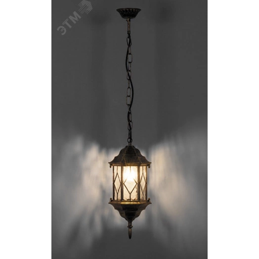 Светильник НСУ-60w цепь,Е27,IP44,чер/зол.Feron