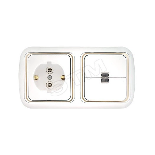 Беларусь блок 2-кл выкл с индик+розетка зк 2В-РЦ-601