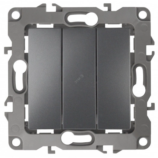 Выключатель тройной, 10АХ-250В, Эра12, графит,12-1107-12