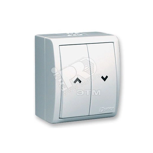 Simon15 Aqua Переключатель для жалюзи с электрической блокировкой IP54 10А 250В винтовой зажим S15A белый