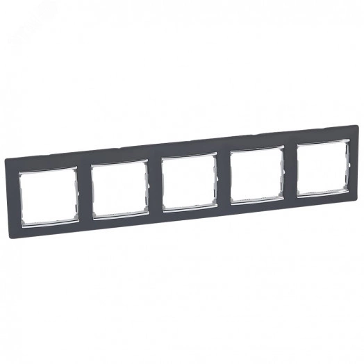 VALENA Рамка 5 постов горизонтальная ноктюрн/серебро