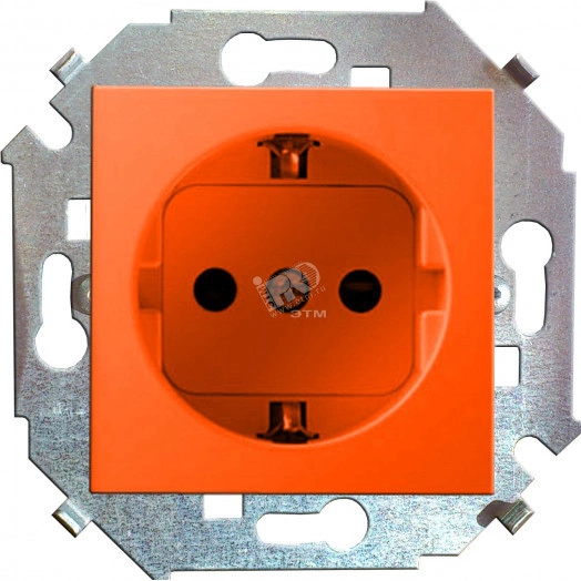 Simon15 Розетка с заземлением 16А 250В винтовой зажим красный