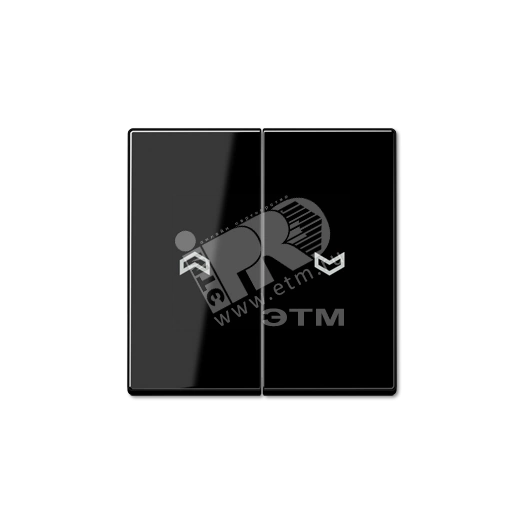 Клавиша 2-я с символом  стрелки  для жалюзийного выключателя  и кнопки  Серия A500  Материал- дуропласт  Цвет- черный