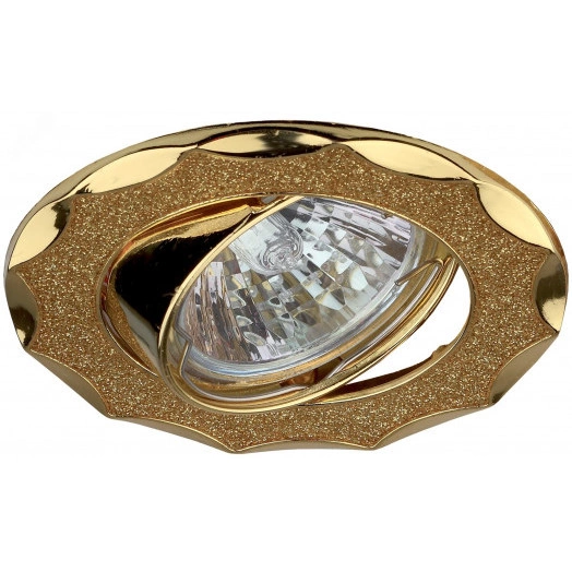 Светильник  декор звезда  со стеклянной крошкой MR16,12V/220V, 50W, золото/золото DK17 GD/SH YL  ЭРА