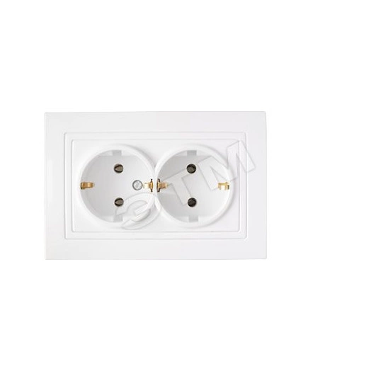Беларусь Розетка двойная скрытая с заземлением РС16-348