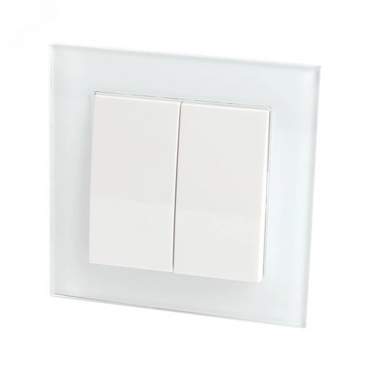 Выключатель 2-клавишный, серия Катрин, белый, Stekker