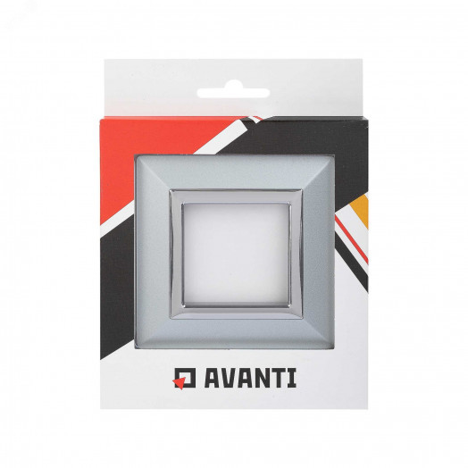 Рамка из металла, ''Avanti'', светло-серебристая, 2 модуля