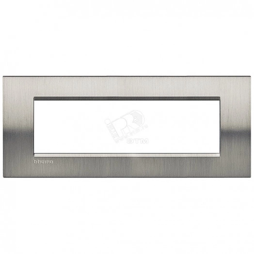 LivingLight Рамка прямоугольная 7 постов Фактурная сталь