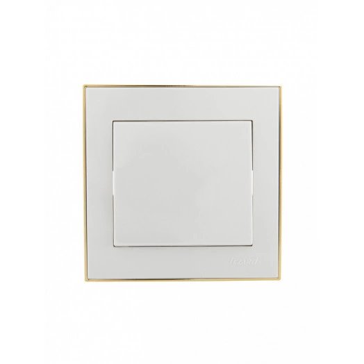 Выключатель RAIN белый с боковой вставкой золото