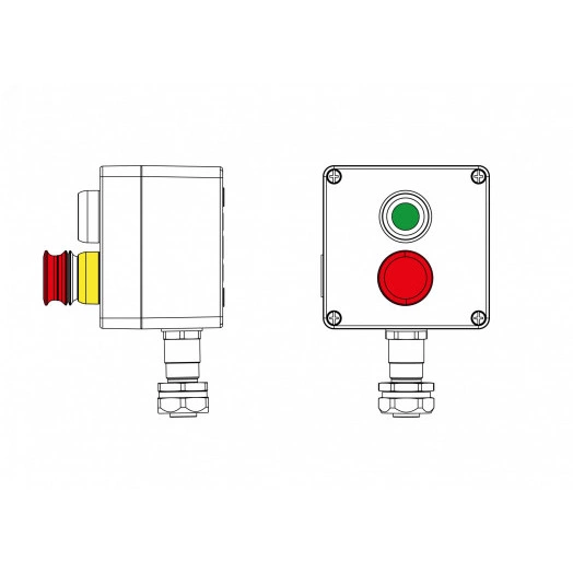 Взрывозащищенный пост управления из алюминияCPE-A-12-(1xP1G(11)-1xP6E(11))-1xKAEPM2MHK-20(C)1Ex d e IIC Т5 Gb / Ex tb IIIC T95°C Db IP66