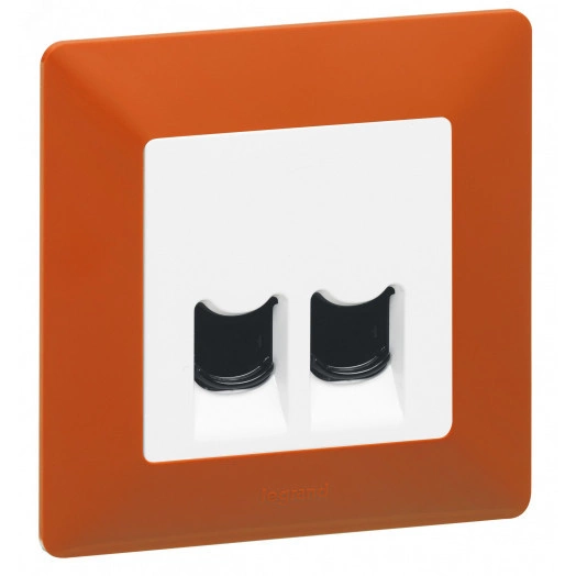 Valena LIFE Лицевая панель для двойных телефонных/информационных розеток Белая